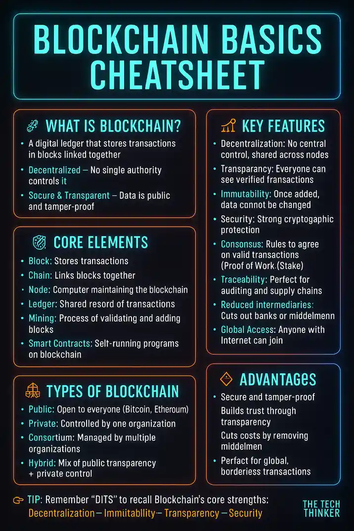 Blockchain-Cheat Sheet for beginers