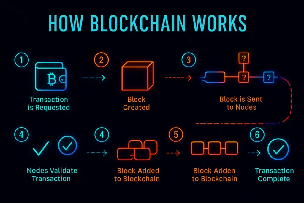 Step-by-Step Process-How Does Blockchain Work