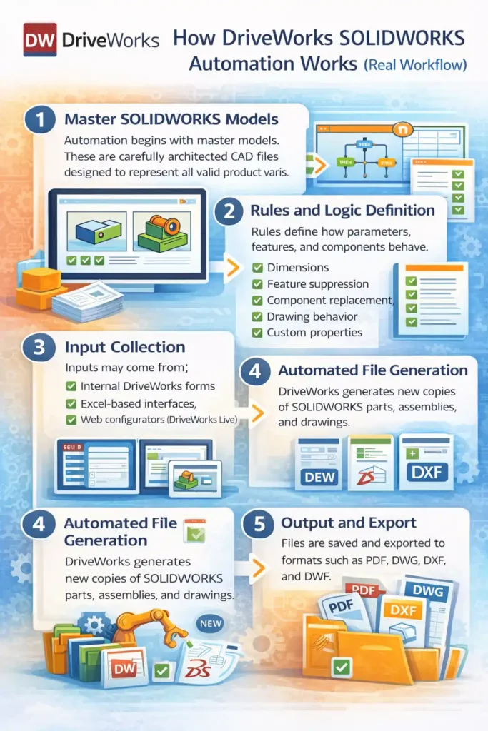DriveWorks SOLIDWORKS Automation: 9 Powerful Truths 3 How DriveWorks SOLIDWORKS Automation Works