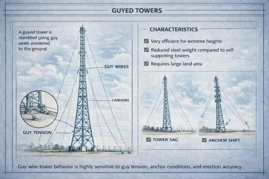 Tower Engineering Guide: 9 Powerful Tower Design Principles 5 Guyed Towers