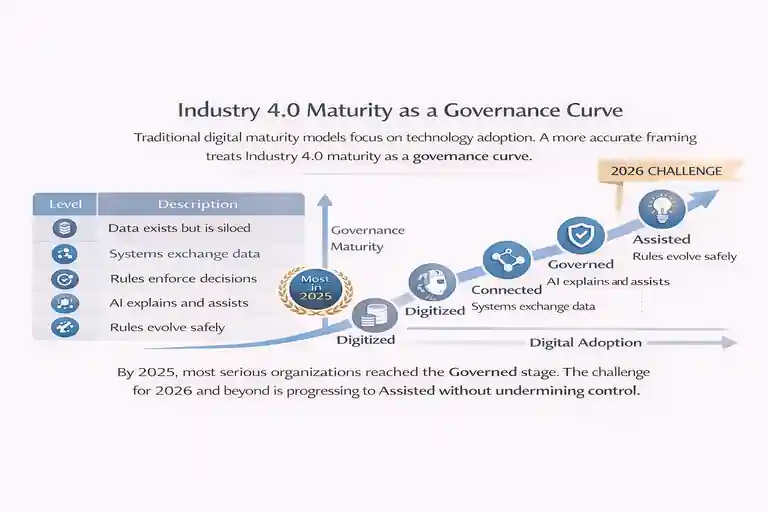 Industry 4.0 System Architecture: 2025 State & 2026 Needs 9 Industry 4.0 Maturity as a Governance Curve