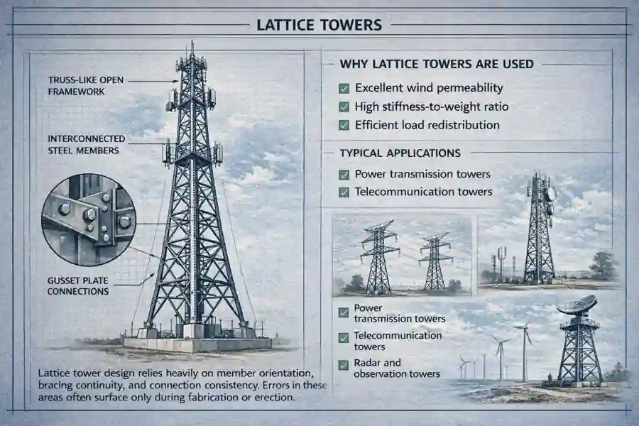 Tower Engineering Guide: 9 Powerful Tower Design Principles 2 Lattice Towers