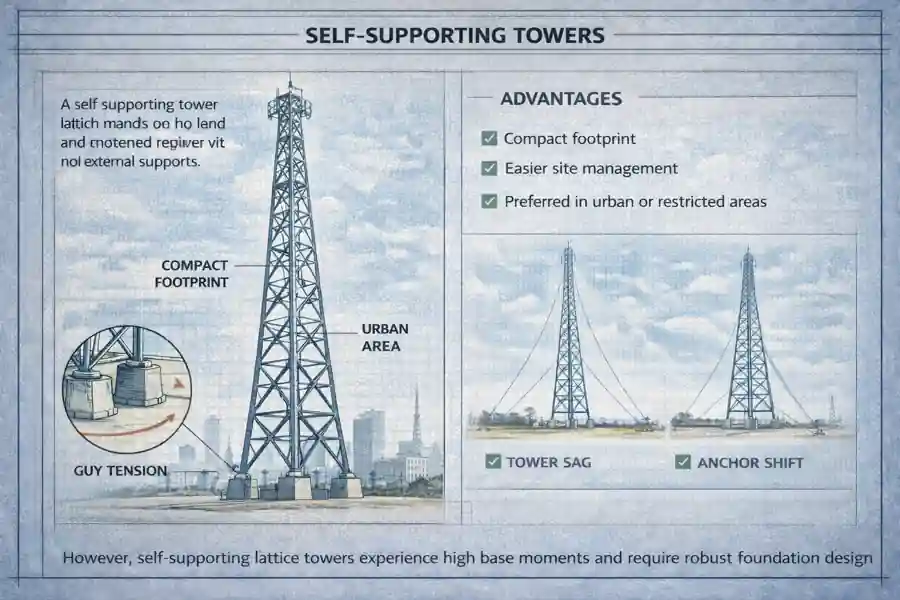 Tower Engineering Guide: 9 Powerful Tower Design Principles 6 Self-Supporting Towers