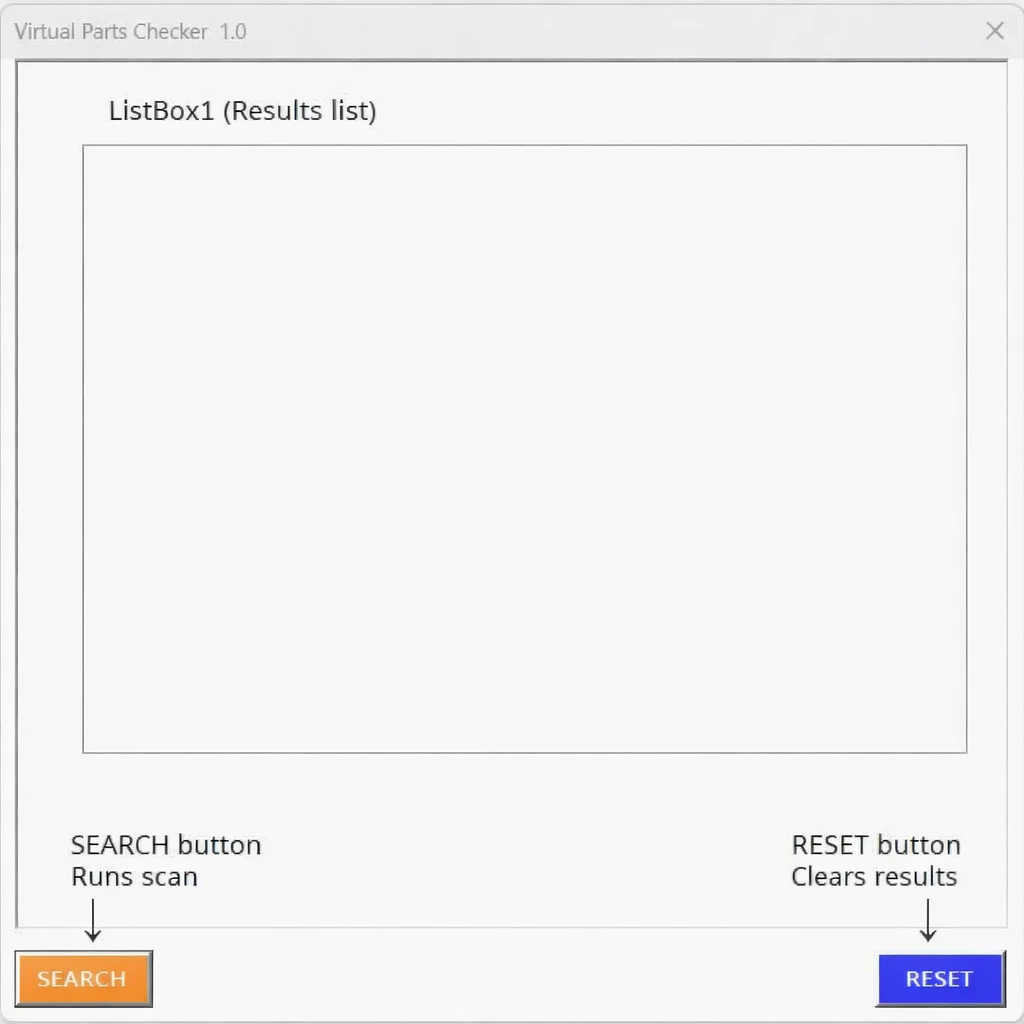 How to Get Virtual Parts in SolidWorks Using VBA: #1 Method 1 UI Design for Reviewing Virtual Parts in SolidWorks using VBA
