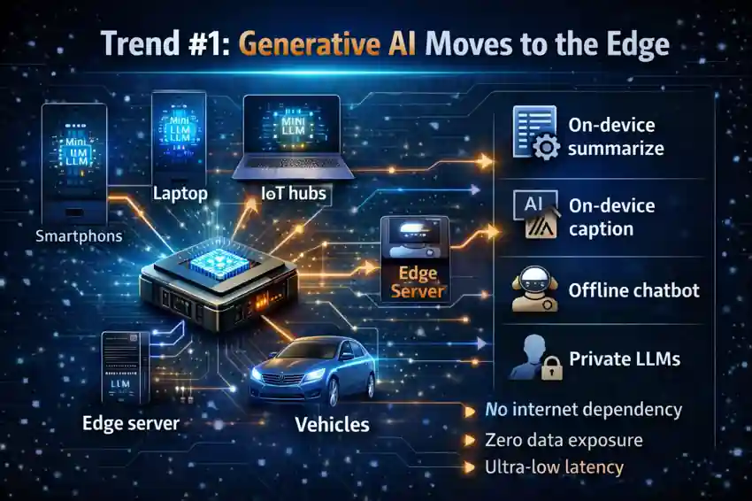 Edge AI : 9 Powerful Trends Driving Real-Time Intelligence 3 Generative AI Moves to the Edge