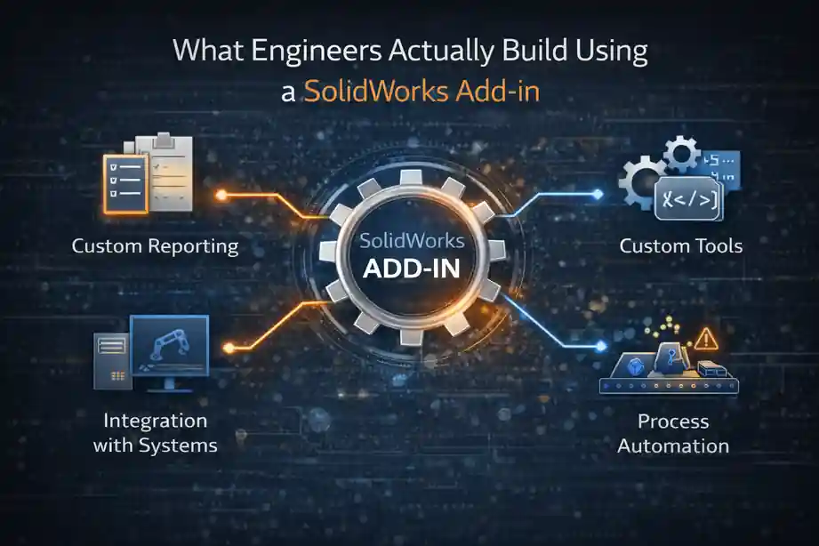 SolidWorks Add-in Creation: #1 Powerful Guide for Engineers 5 What Engineers Actually Build Using a SolidWorks Add-in