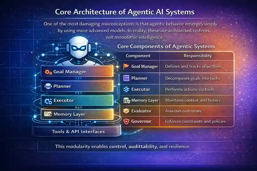 Agentic AI Systems: 7 Powerful Shifts Toward True Autonomy 5 Core Architecture of Agentic AI Systems