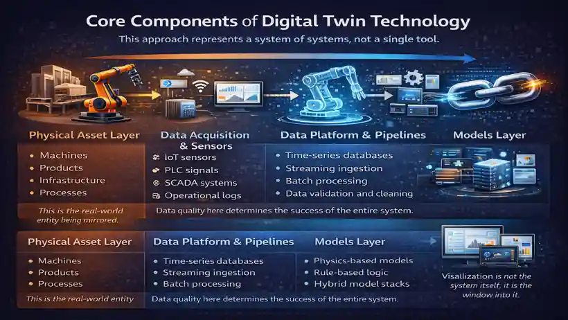 Digital Twin: 17 Powerful Ways Engineering & AI Are Evolving 4 Core Components of Digital Twin Technology