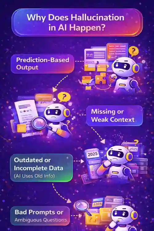 What is a Hallucination in AI? Simple 2026 Explanation 2 Why Does Hallucination in AI Happen?