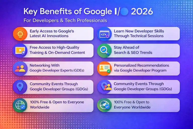 Google I/O 2026: Dates, Registration, and How to Join 1 Benefits of Google I/O 2026