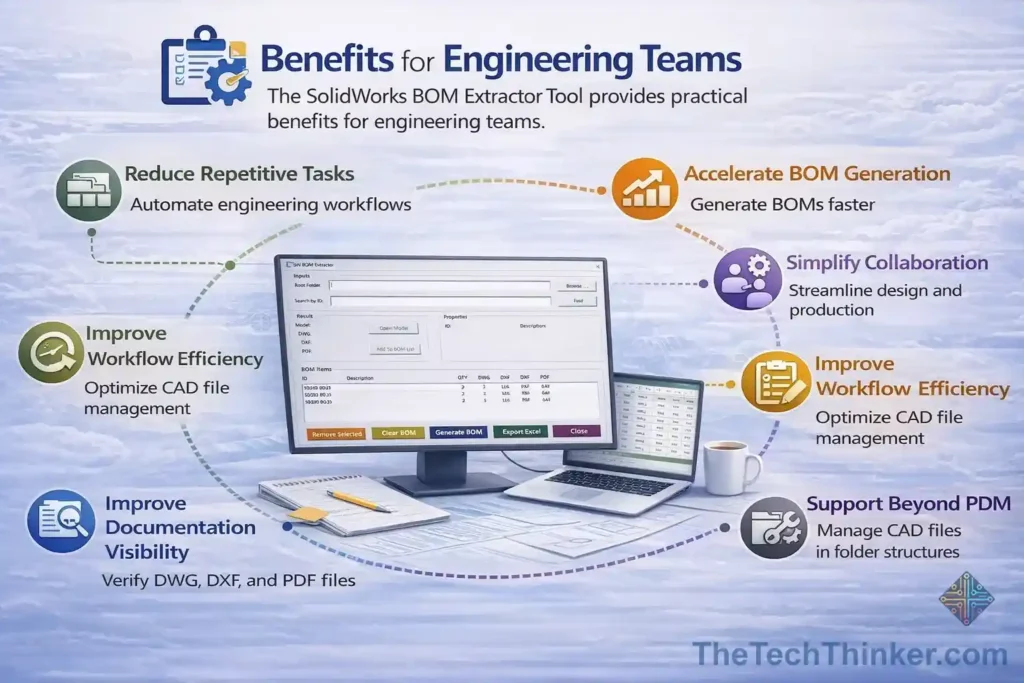 SolidWorks BOM Extractor Tool: Automate BOM Without PDM 9 Benefits for Engineering Teams using SolidWorks BOM Extractor Tool