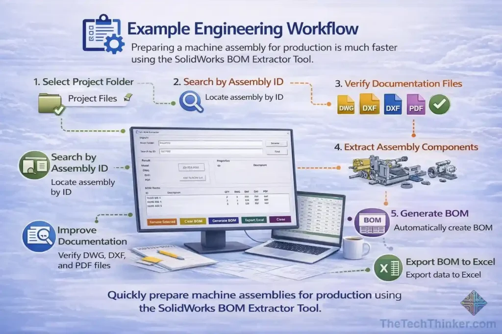SolidWorks BOM Extractor Tool: Automate BOM Without PDM 10 Example Engineering Workflow
