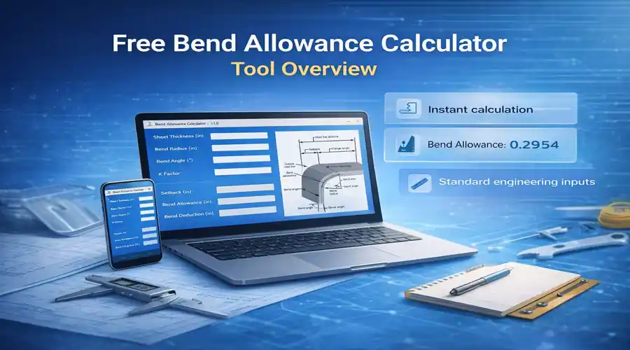 Bend Allowance Calculator: Free Tool + Formula Guide (2026) 1 Free Bend Allowance Calculator Tool Overview
