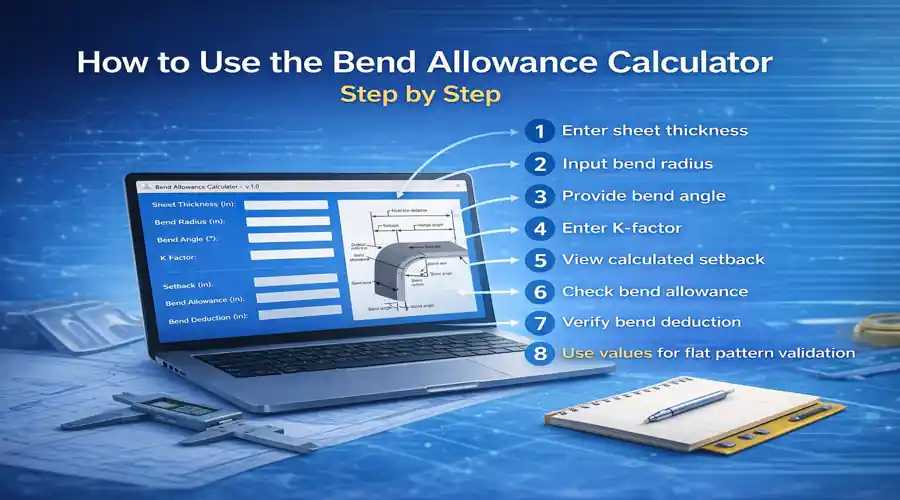 Bend Allowance Calculator: Free Tool + Formula Guide (2026) 4 How to Use the Bend Allowance Calculator Step by Step