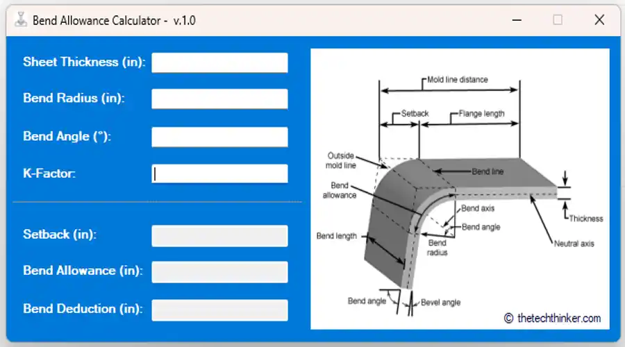 Bend Allowance Calculator: Free Tool + Formula Guide (2026) 2 Sheet Metal Bend Allowance Calculator by Ramu Gopal-The Tech Thinker