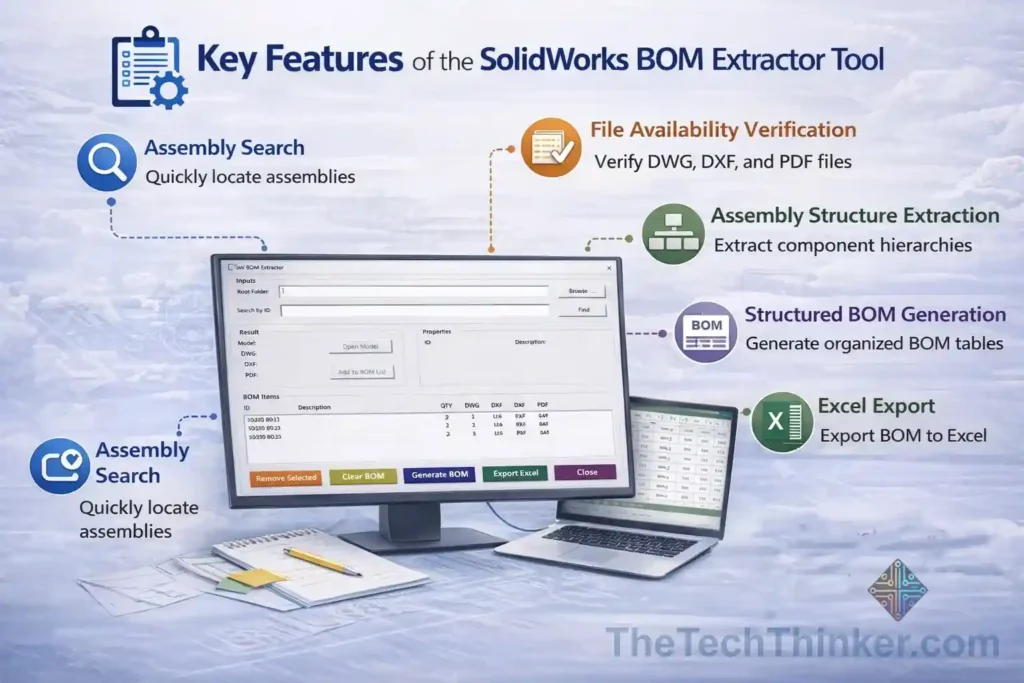 SolidWorks BOM Extractor Tool: Automate BOM Without PDM 8 Key Features of the SolidWorks BOM Extractor Tool