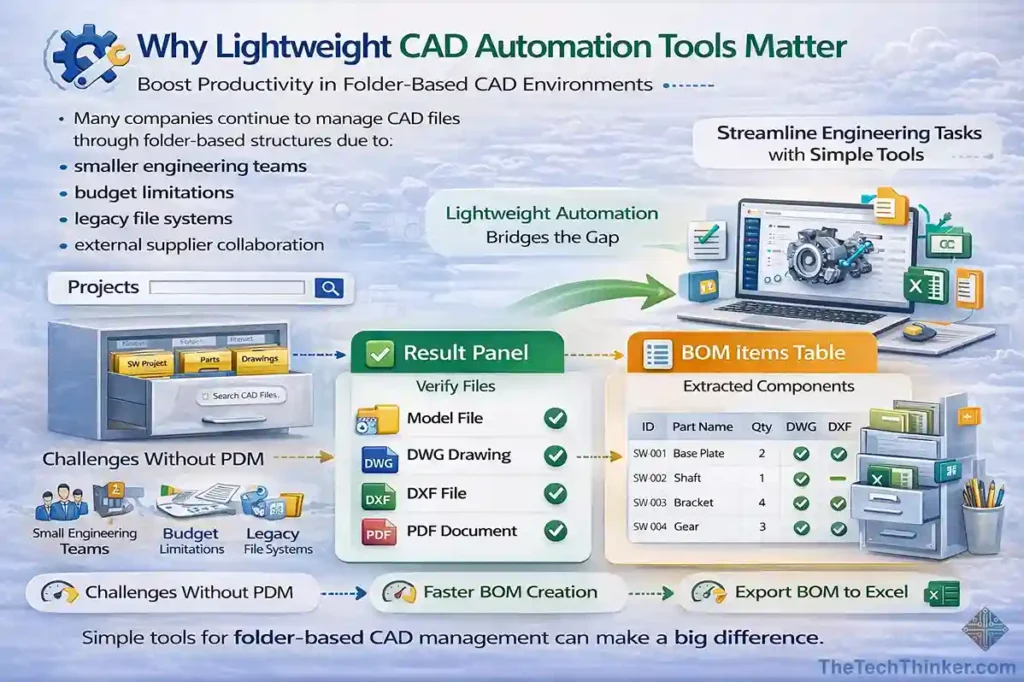 SolidWorks BOM Extractor Tool: Automate BOM Without PDM 11 Why Lightweight CAD Automation Tools Matter