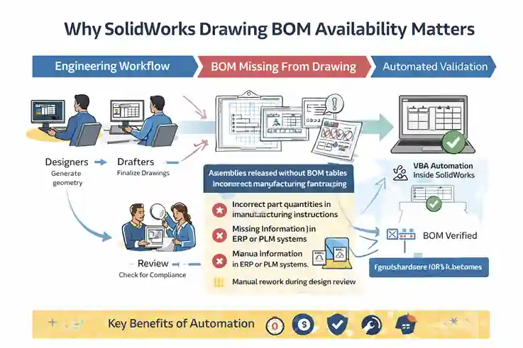 SolidWorks Drawing BOM Availability: 6 Powerful VBA Checks 1 Why SolidWorks Drawing BOM Availability Matters