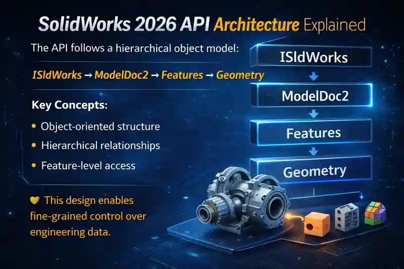 SolidWorks 2026 API: 7 Smart PDM & AI Automation Strategies 4 SolidWorks 2026 API Architecture Explained