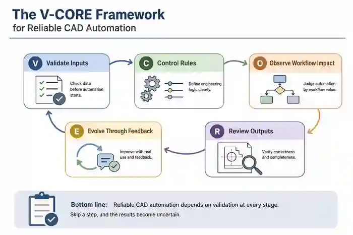 Why CAD Automation Fails Without Validation: 7 Mistakes 1 The V-CORE Framework for Reliable CAD Automation