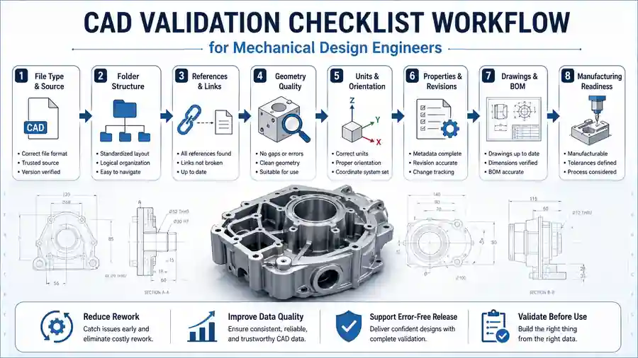 21 Powerful CAD Validation Checklist Steps for Safer Design 2 cad_validation_workflow